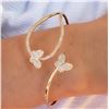 Image 1 : Natural 0.77 CTW Butterfly Twist Diamond Bangle 18KT Yellow Gold
