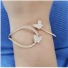 Image 3 : Natural 0.77 CTW Butterfly Twist Diamond Bangle 18KT Yellow Gold