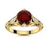 Image 1 : Natural 1.53 CTW Garnet & Diamond Engagement Ring 14K Yellow Gold