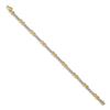 Image 2 : 14k Yellow Gold Two-tone Diamond Bracelet - 7 in.