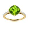 Image 1 : Natural 4.23 CTW Peridot & Diamond Engagement Ring 14K Yellow Gold