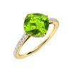 Image 2 : Natural 4.23 CTW Peridot & Diamond Engagement Ring 14K Yellow Gold
