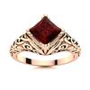Image 1 : Natural 1.10 CTW Garnet Solitaire Ring 18K Rose Gold
