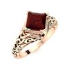 Image 2 : Natural 1.10 CTW Garnet Solitaire Ring 18K Rose Gold