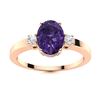 Image 1 : Natural 1.27 CTW Amethyst & Diamond Engagement Ring 14K Rose Gold