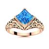 Image 1 : Natural 0.90 CTW Topaz Solitaire Ring 18K Rose Gold