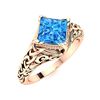Image 2 : Natural 0.90 CTW Topaz Solitaire Ring 18K Rose Gold