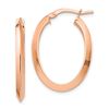 Image 1 : 14k Rose Gold Polished Oval Hoop Earrings - 2.5 mm