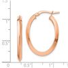 Image 2 : 14k Rose Gold Polished Oval Hoop Earrings - 2.5 mm