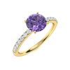 Image 2 : Natural 1.31 CTW Iolite & Diamond Engagement Ring 18K Yellow Gold