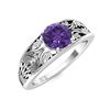 Image 2 : Natural 1.22 CTW Amethyst Solitaire Ring 18K White Gold