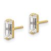 Image 2 : 10K Polished Cubic Zirconia Stud Earrings - 41 mm