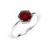 Image 2 : Natural 0.41 CTW Garnet Solitaire Ring 14K White Gold