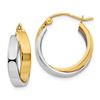 Image 1 : 14k Two-tone Polished Double Hoop Earrings