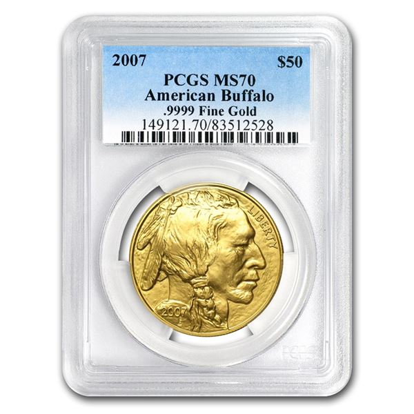 2007 1 oz Gold Buffalo MS-70 PCGS