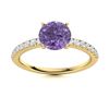 Image 1 : Natural 1.67 CTW Iolite & Diamond Engagement Ring 18K Yellow Gold