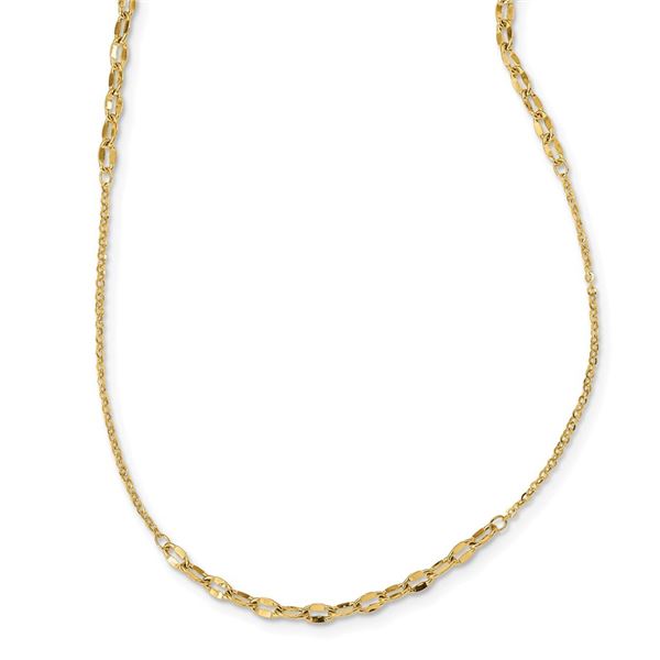 14k Yellow Gold Fancy Chain Necklace - 24 in.