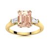 Image 1 : Natural 1.17 CTW Morganite & Diamond Engagement Ring 14K Yellow Gold