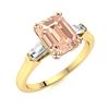 Image 2 : Natural 1.17 CTW Morganite & Diamond Engagement Ring 14K Yellow Gold
