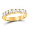 Image 1 : 14kt Yellow Gold Womens Round Diamond Single Row Band Ring 1 Cttw