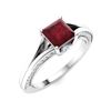 Image 2 : Natural 1.03 CTW Ruby & Diamond Engagement Ring 18K White Gold