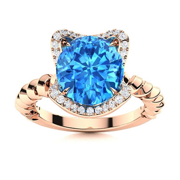 Natural 2.41 CTW Topaz & Diamond Engagement Ring 14K Rose Gold