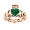 Image 1 : Natural 0.43 CTW Emerald Solitaire Ring 14K Rose Gold