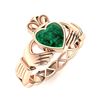 Image 2 : Natural 0.43 CTW Emerald Solitaire Ring 14K Rose Gold