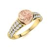 Image 2 : Natural 1.17 CTW Morganite & Diamond Engagement Ring 18K Yellow Gold