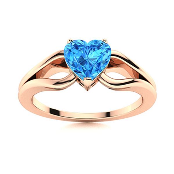 Natural 1.56 CTW Topaz Solitaire Ring 18K Rose Gold