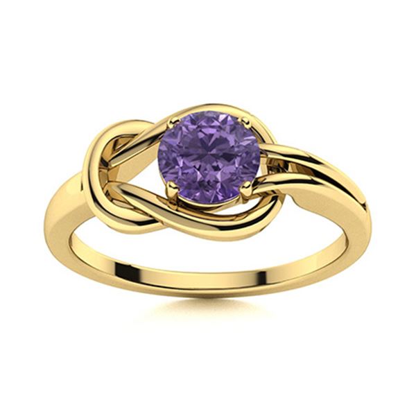 Natural 0.41 CTW Iolite Solitaire Ring 14K Yellow Gold