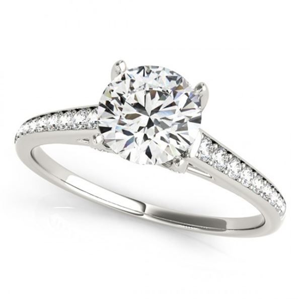 Natural 1.5 ctw Diamond Solitaire Ring 14k White Gold