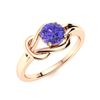 Image 2 : Natural 0.62 CTW Tanzanite Solitaire Ring 18K Rose Gold