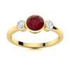 Image 1 : Natural 1.01 CTW Ruby & Diamond Engagement Ring 14K Yellow Gold