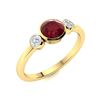 Image 2 : Natural 1.01 CTW Ruby & Diamond Engagement Ring 14K Yellow Gold