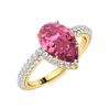 Image 2 : Natural 2.14 CTW Tourmaline & Diamond Engagement Ring 18K Yellow Gold