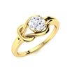Image 2 : Natural 1.03 CTW White Sapphire Solitaire Ring 18K Yellow Gold