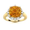 Image 1 : Natural 3.05 CTW Citrine & Diamond Engagement Ring 18K Yellow Gold