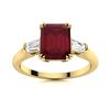 Image 1 : Natural 4.14 CTW Ruby & Diamond Engagement Ring 18K Yellow Gold