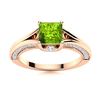 Image 1 : Natural 1.28 CTW Peridot & Diamond Engagement Ring 18K Rose Gold