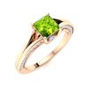 Image 2 : Natural 1.28 CTW Peridot & Diamond Engagement Ring 18K Rose Gold
