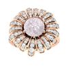Image 1 : Natural 1.70 CTW Rose Quartz & Diamond Engagement Ring 14K Rose Gold