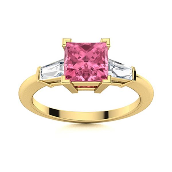 Natural 1.56 CTW Tourmaline & Diamond Engagement Ring 14K Yellow Gold