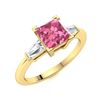 Image 2 : Natural 1.56 CTW Tourmaline & Diamond Engagement Ring 14K Yellow Gold