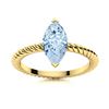 Image 1 : Natural 0.80 CTW Aquamarine Solitaire Ring 14K Yellow Gold