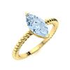Image 2 : Natural 0.80 CTW Aquamarine Solitaire Ring 14K Yellow Gold