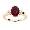 Image 1 : Natural 2.05 CTW Ruby & Diamond Engagement Ring 18K Rose Gold