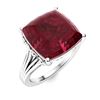 Image 2 : Natural 5.52 CTW Ruby Solitaire Ring 18K White Gold