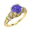 Image 2 : Natural 1.06 CTW Tanzanite & Diamond Engagement Ring 18K Yellow Gold