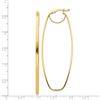 Image 2 : 14k Yellow Gold Polished Oval Dangle Hoop Earrings - 3 mm